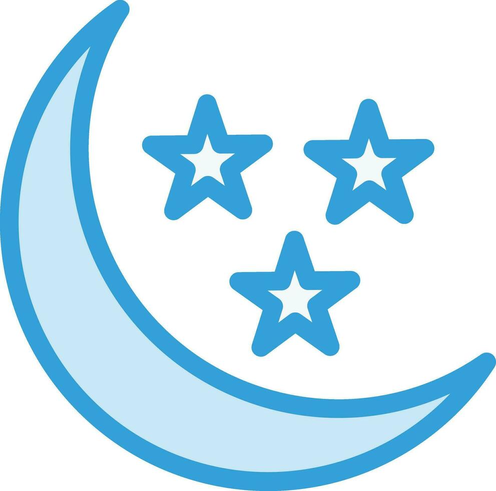 Moon And Star Vector Icon Design Illustration