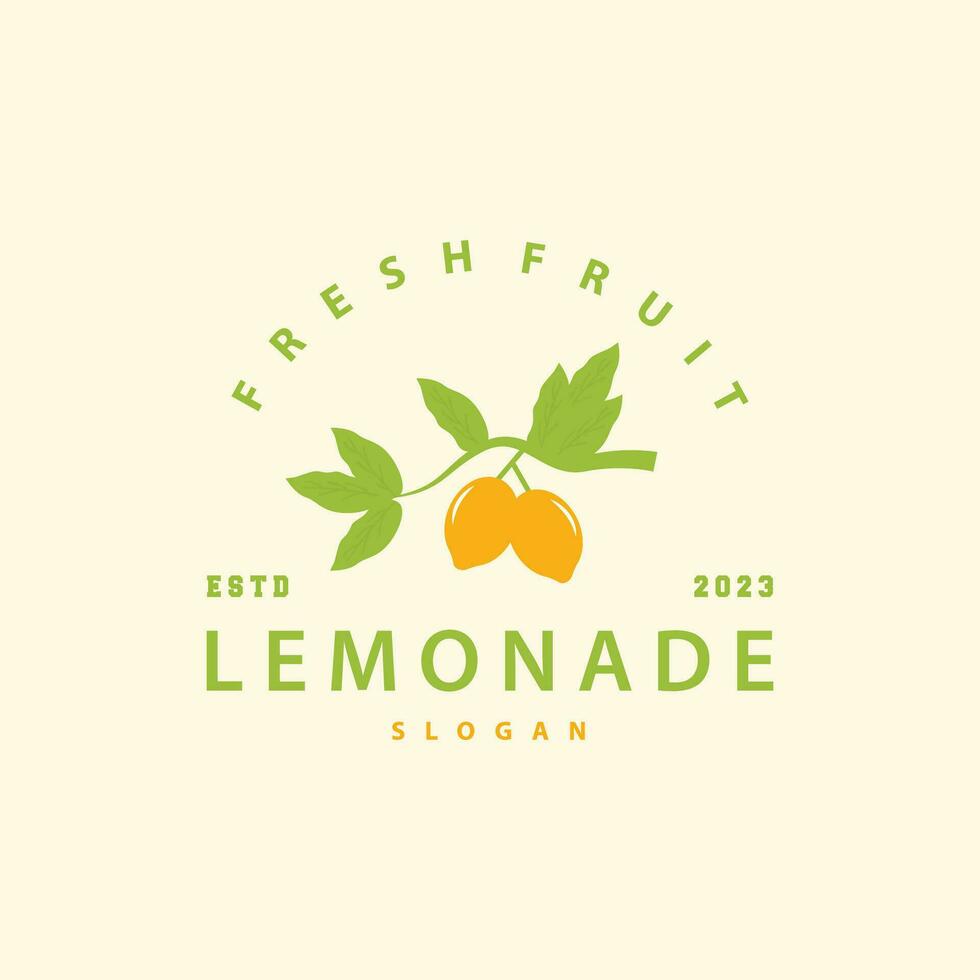 Lemon Logo, Fresh Lemon Juice Illustration Design For Minimalist, Elegant, Luxurious Plantation vector