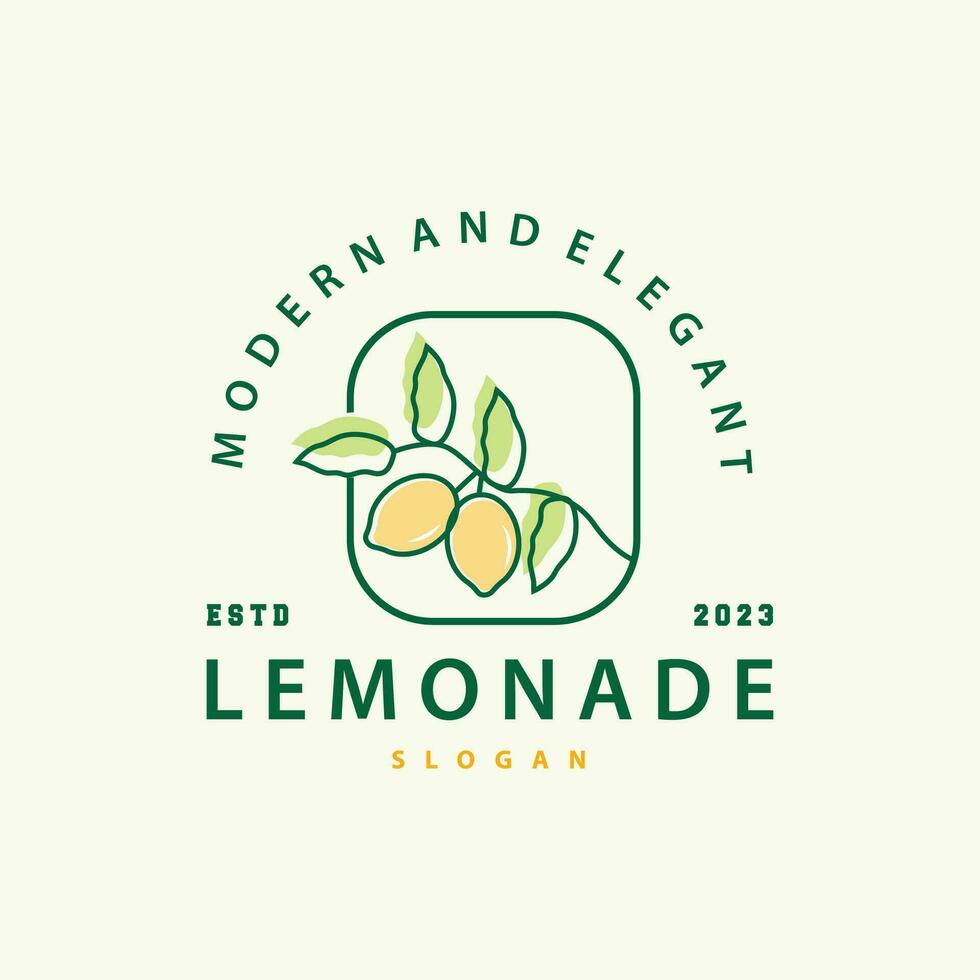 Lemon Logo, Fresh Lemon Juice Illustration Design For Minimalist, Elegant, Luxurious Plantation vector