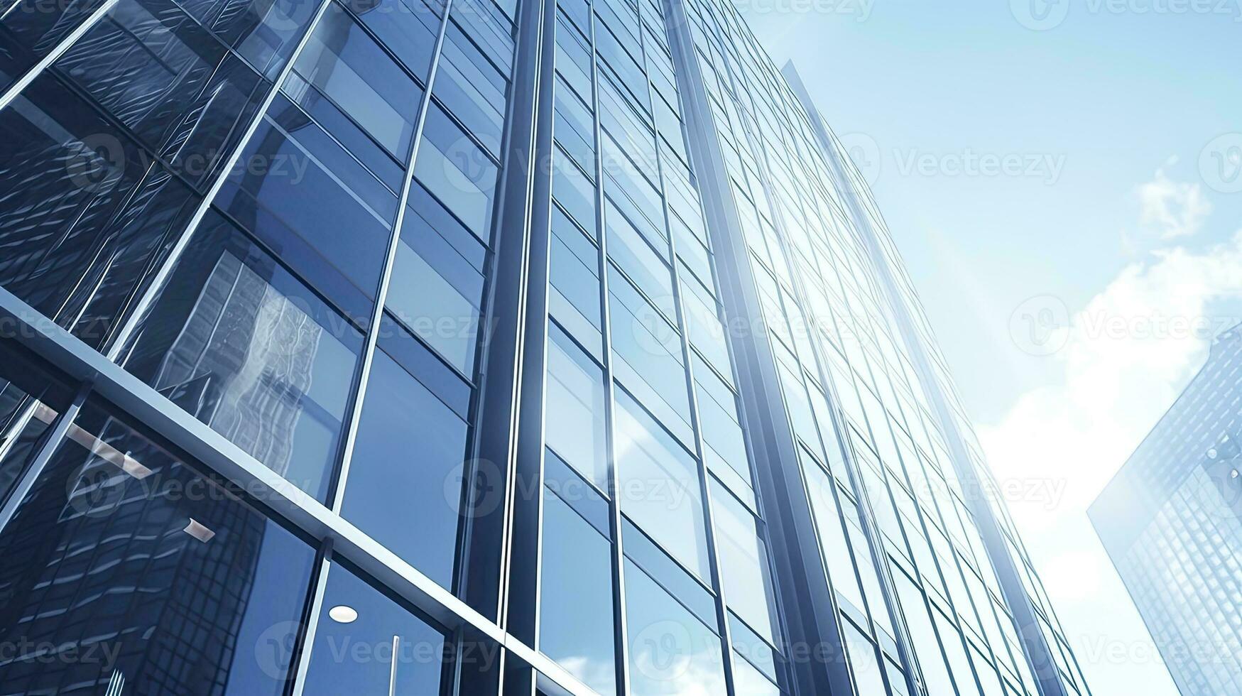 Architecture and construction rendering, Reflective business office building, Generative AI photo