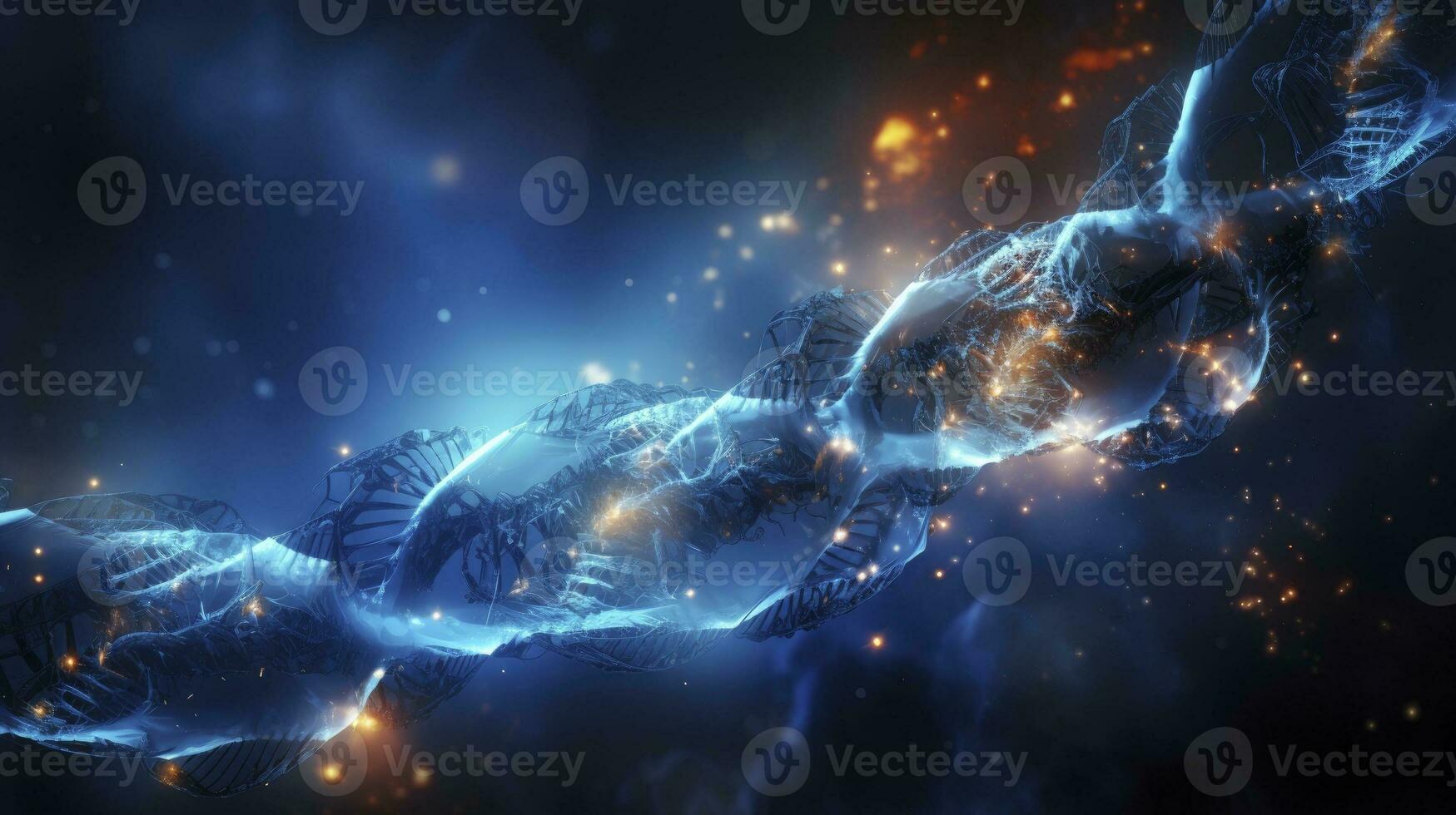 DNA chemical elements science futuristic background, Generative AI photo