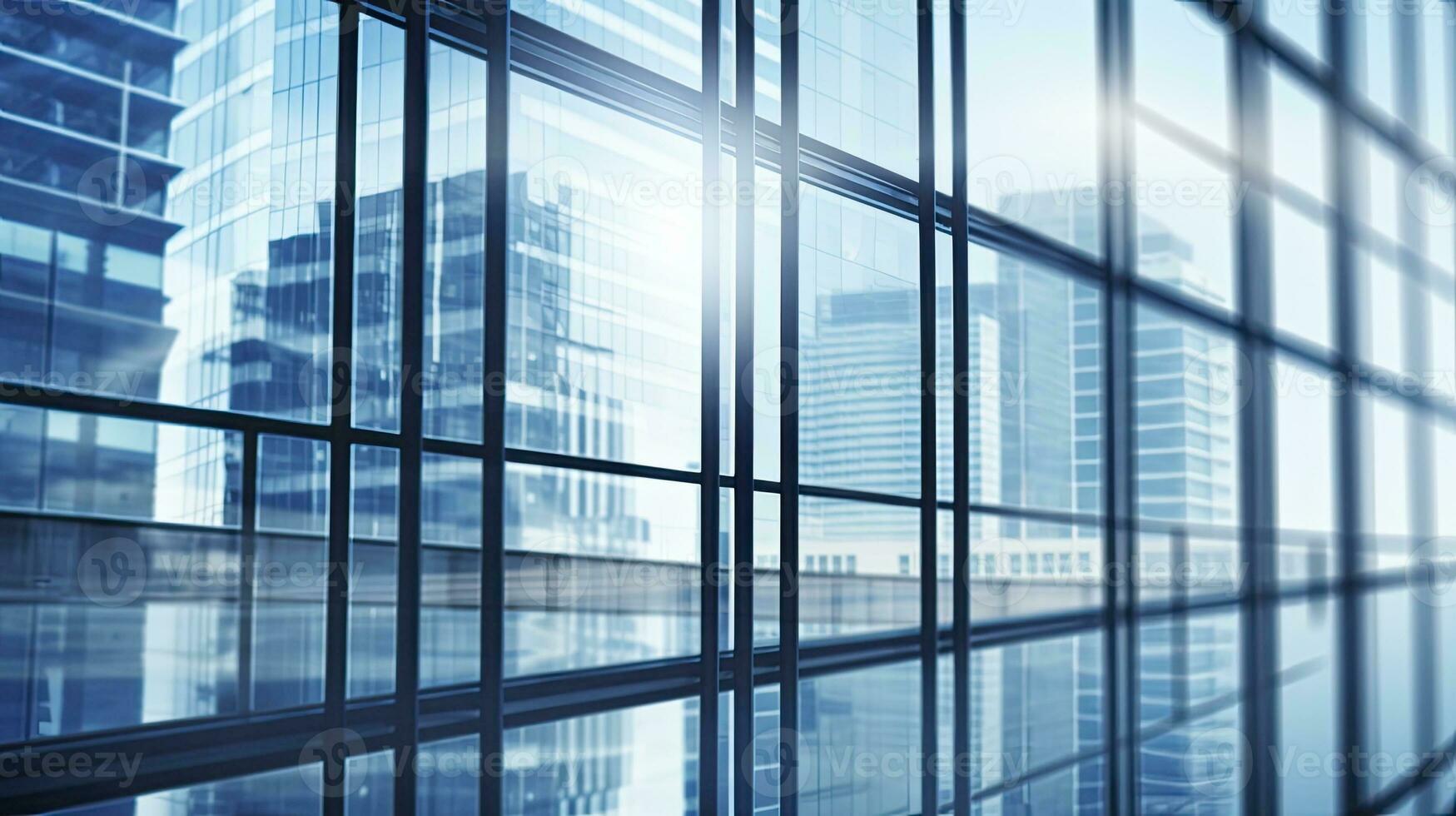 Architecture and construction rendering, Reflective business office building, Generative AI photo