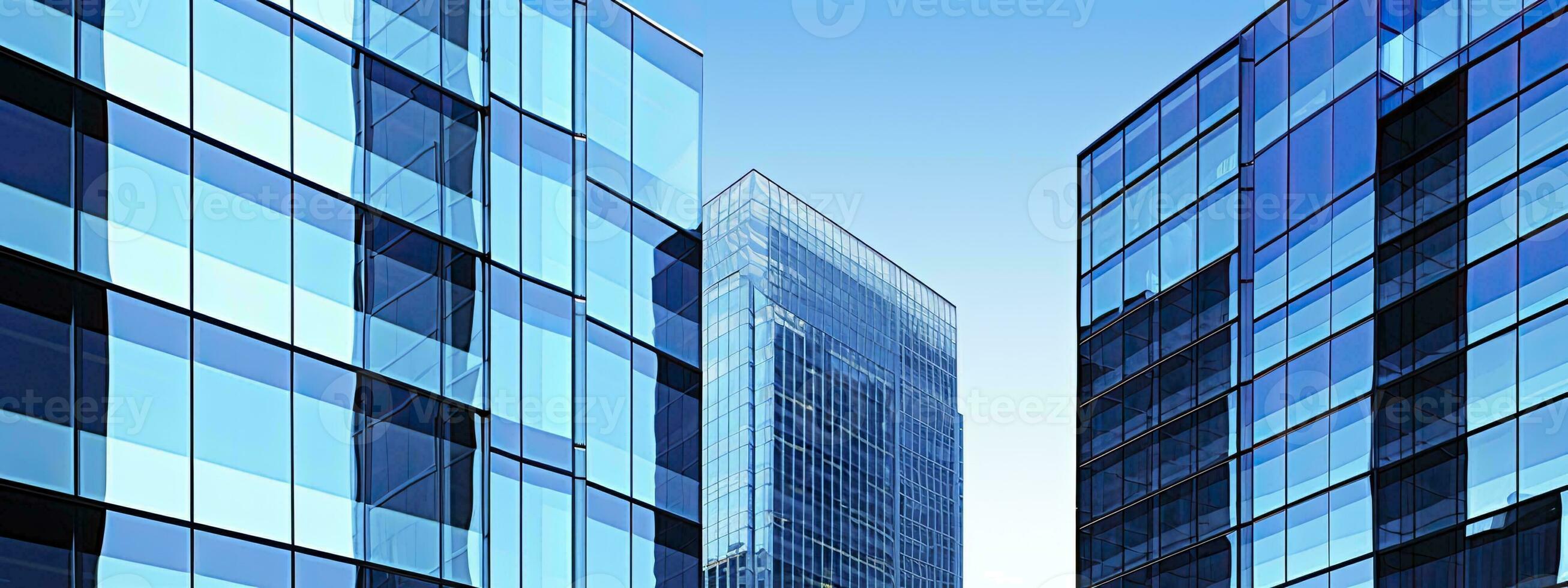 Central Business District, Office building low angle photography, generative ai photo