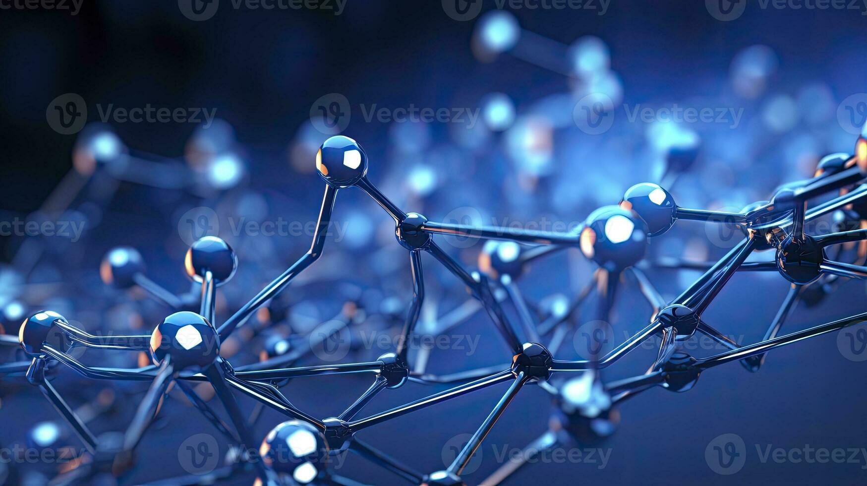 molecular estructura azul células antecedentes Fresco estilo, generativo ai foto