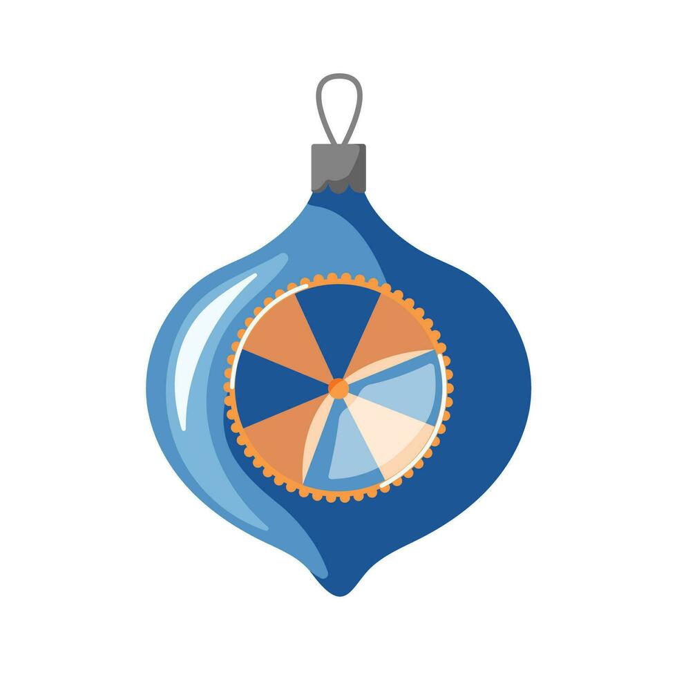 Christmas tree decoration in cartoon style. New year toy. Vector illustration isolated on a white background.
