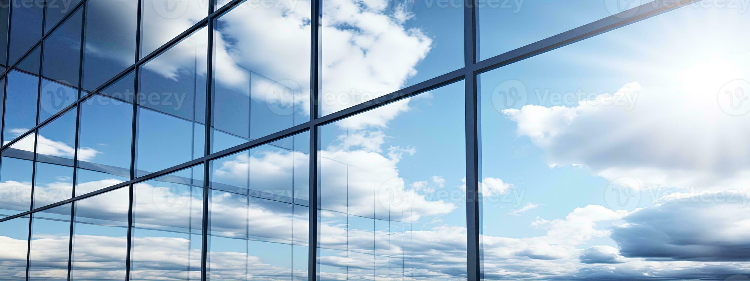 Architecture and construction rendering, Reflective business office building, Generative AI photo