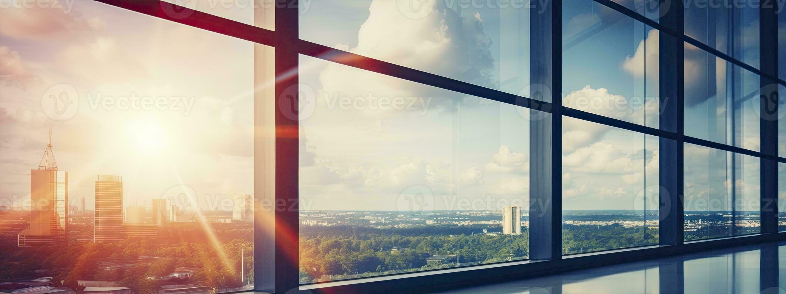 Architecture and construction rendering, Reflective business office building, Generative AI photo