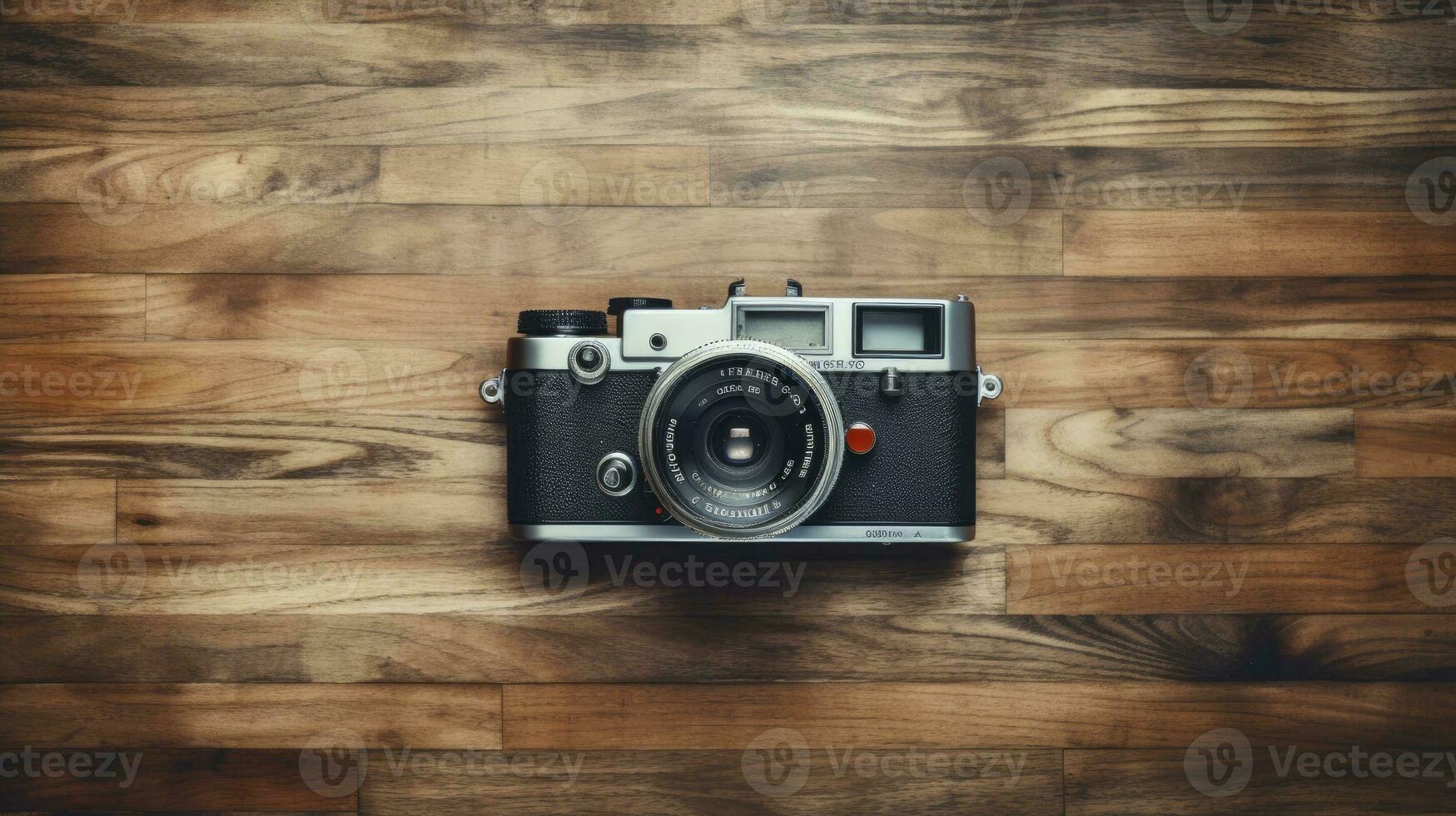 film camera with nature background, copy space, Generative AI photo