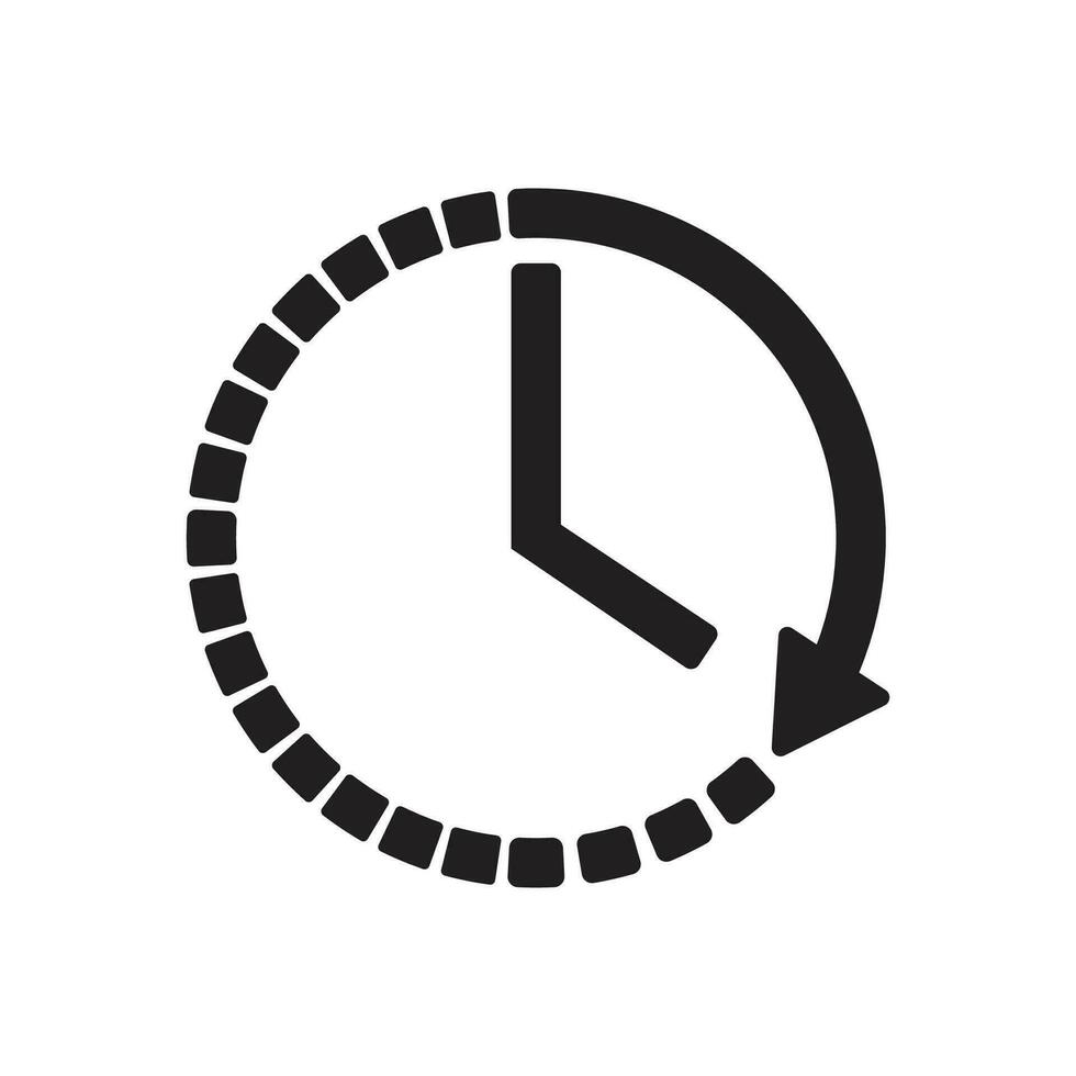 Clock countdown or timer icon in flat style isolated vector illustration