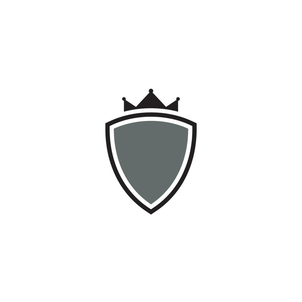 Shield and Crown logo or icon design vector