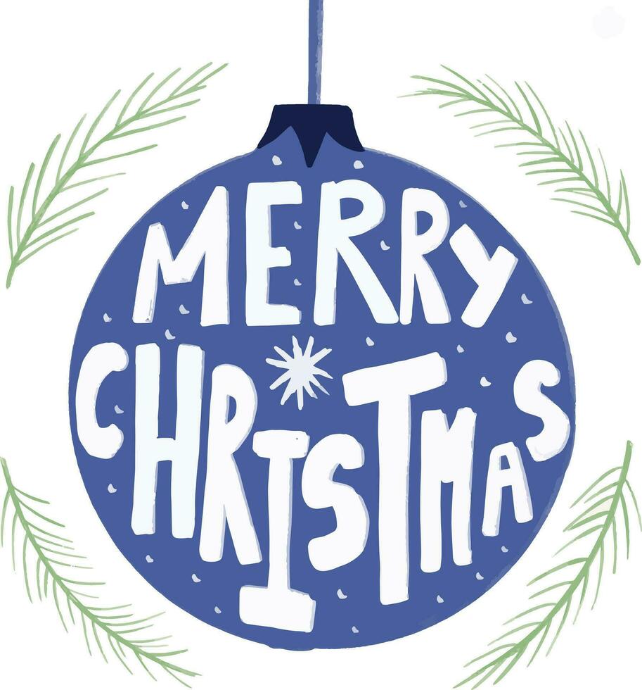 Merry Christmas greeting card isolated on a white background. vector