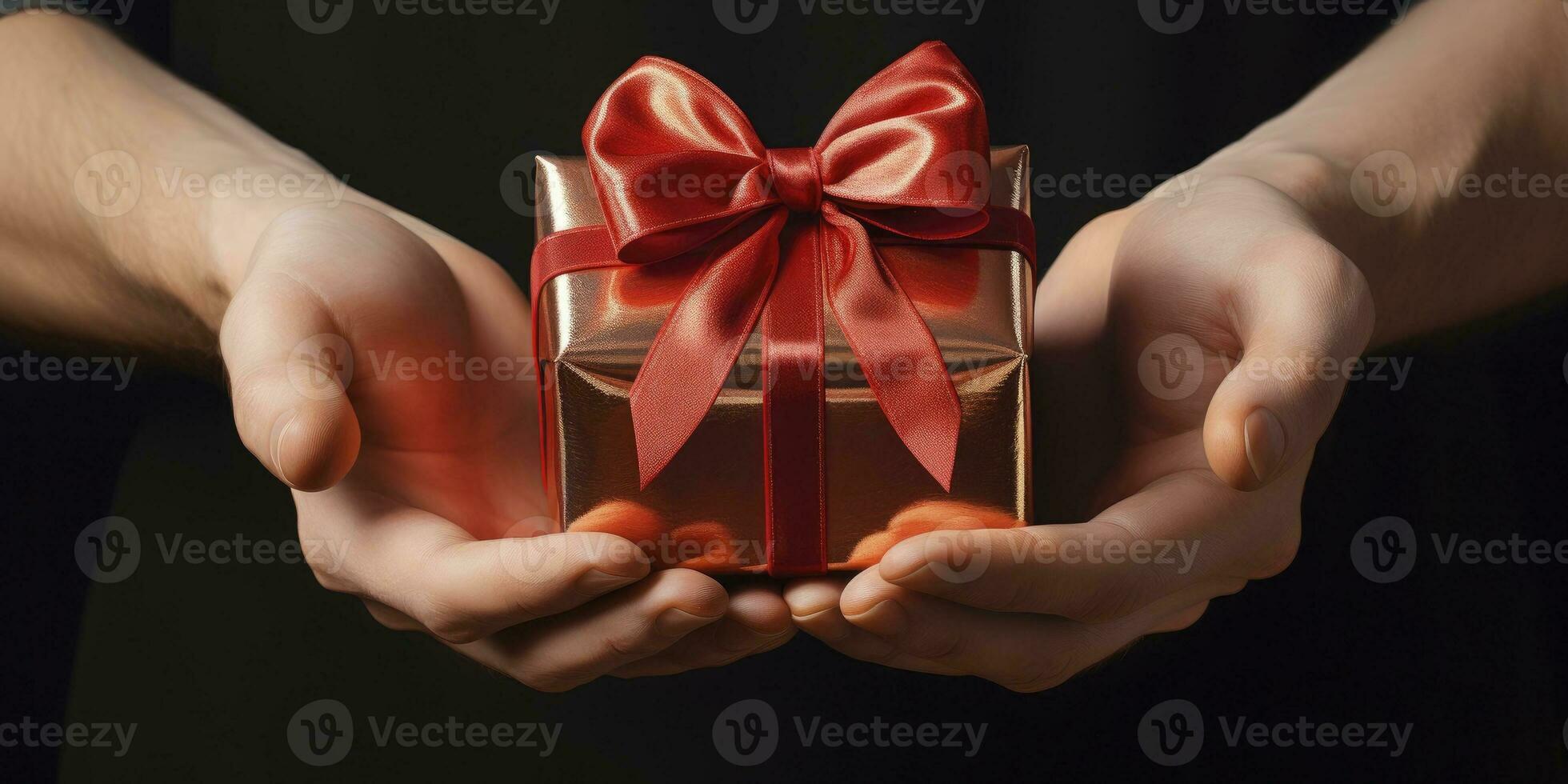 Gift to a hand that show my big love for him, close up, copy space, Generative AI photo