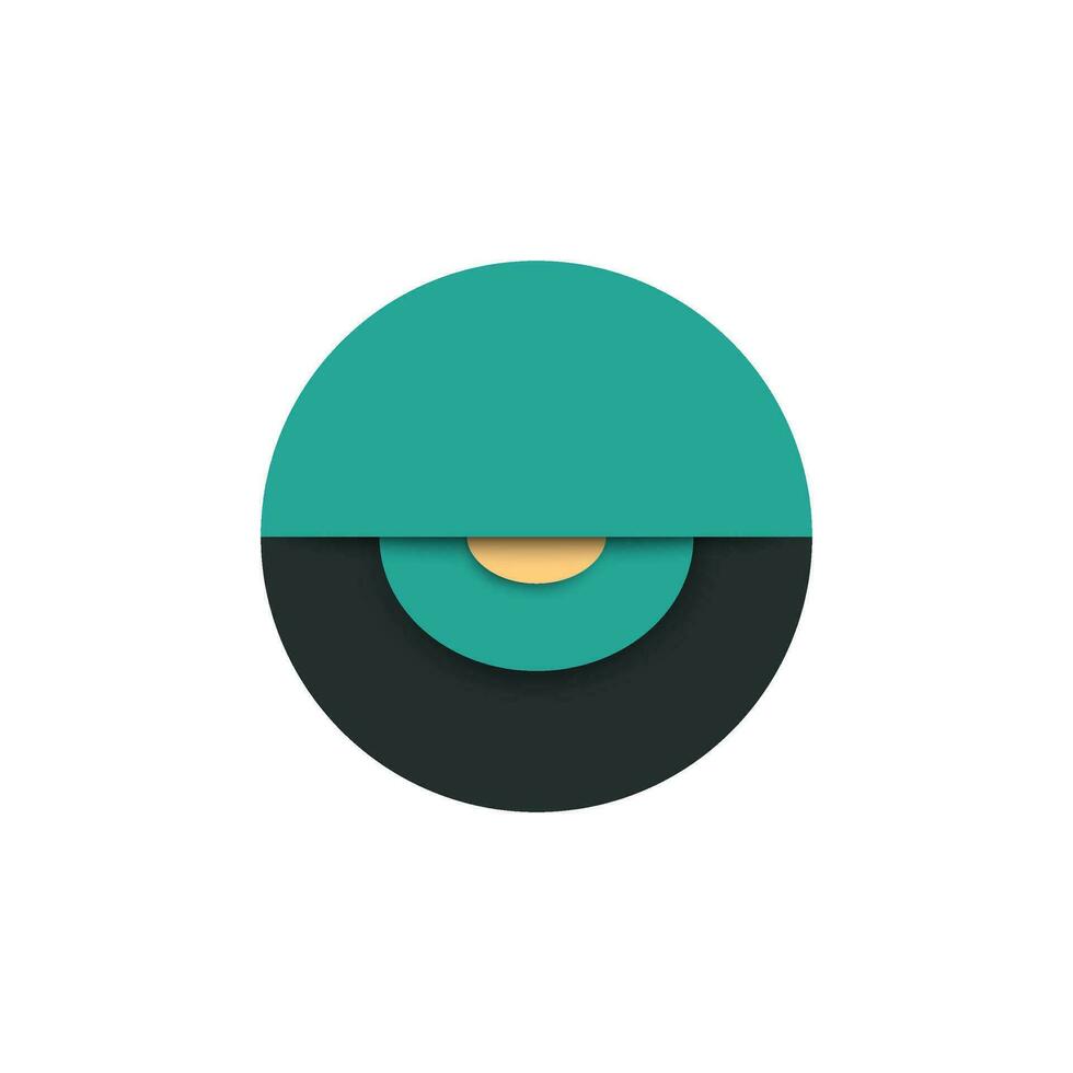 a green and black circle with a yellow dot in the middle vector