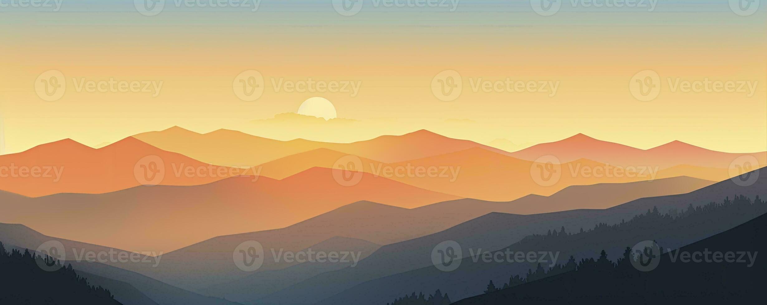 Mountain landscape at sunset, Generative AI photo