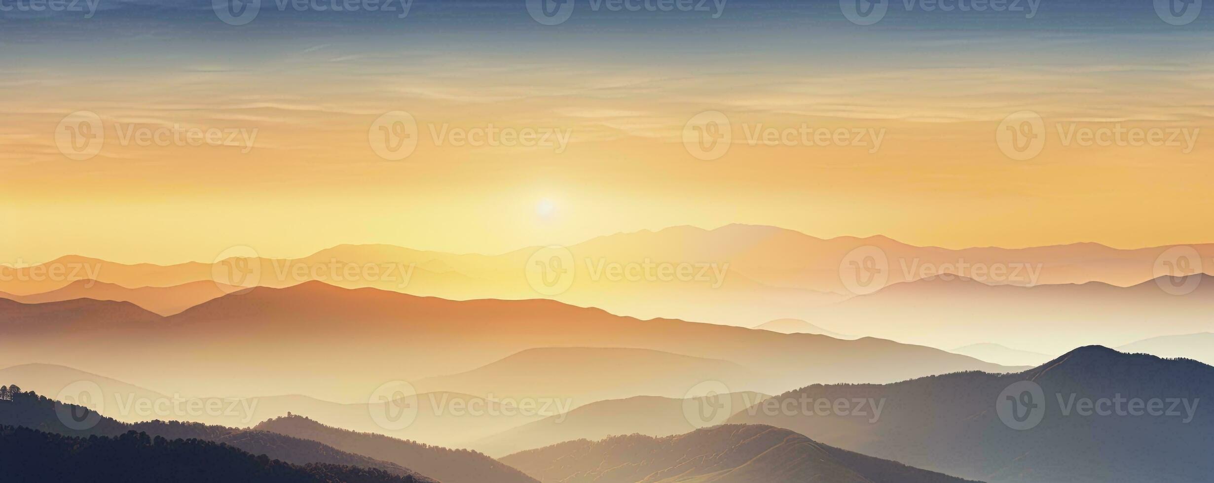 Mountain landscape at sunset, Generative AI photo