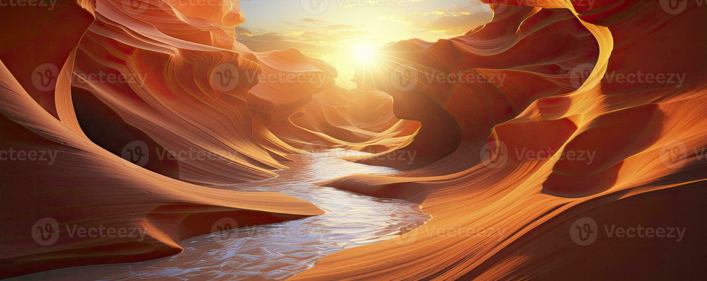 antelope canyon in arizona - background travel concept, Generative AI photo