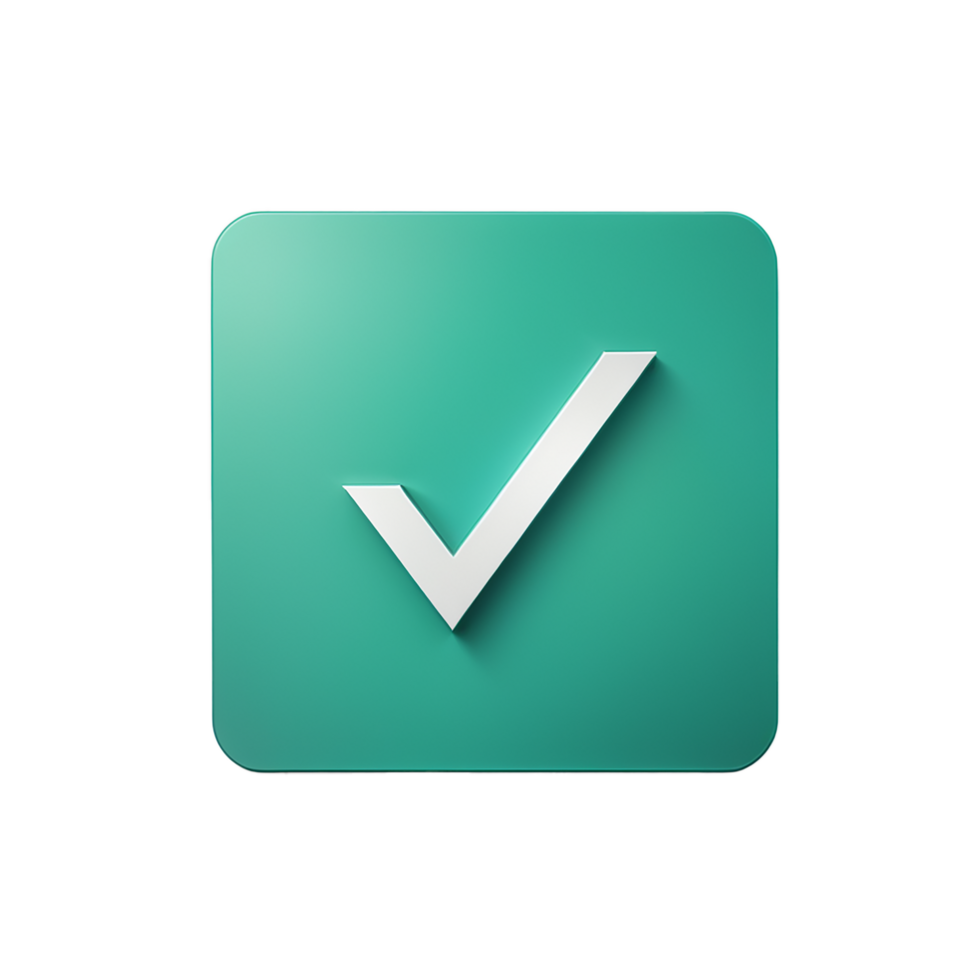 AI Generative check mark icon on transparent background PNG image