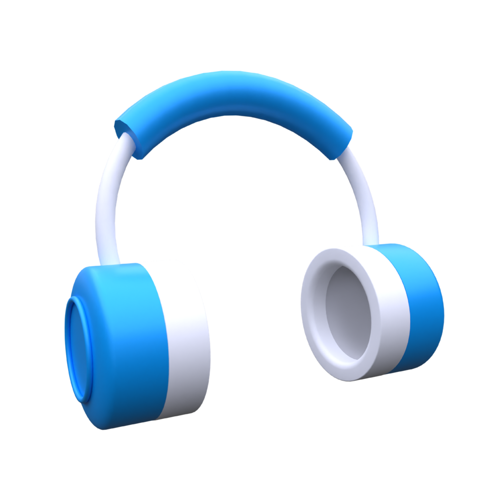 único 3d hacer linda azul auriculares icono.de moda y moderno en 3d estilo. png