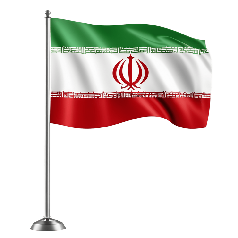AI Generative waving Iran flag on transparent background PNG image