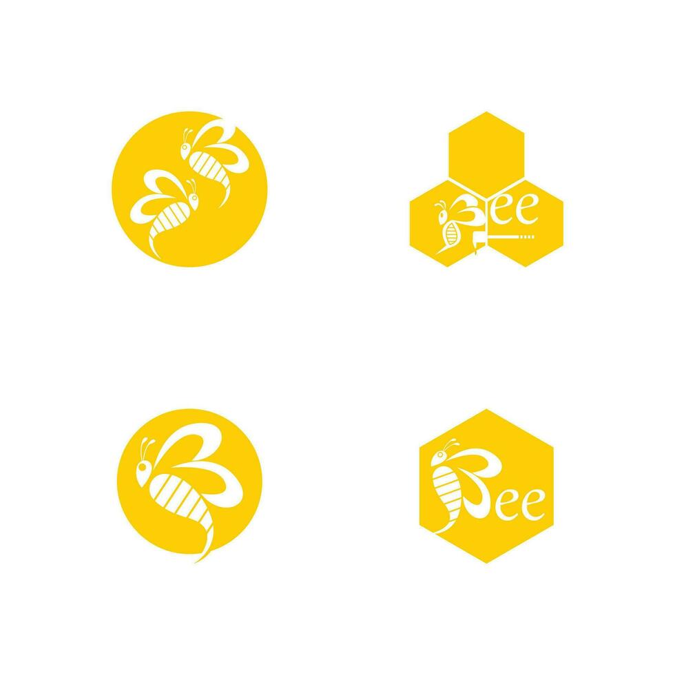 Bee Icon And Symbol Vector Template Illustration