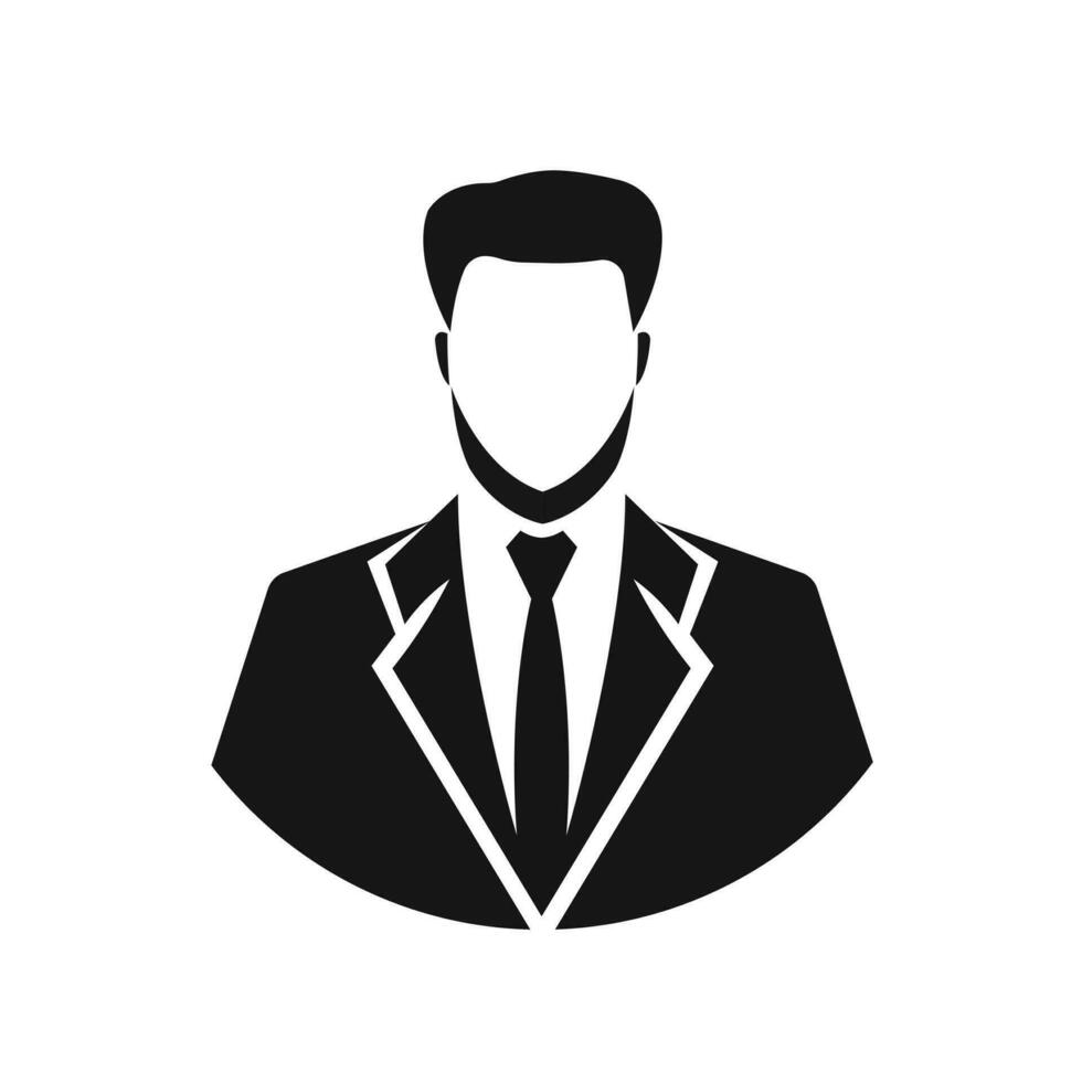 Male icon. User symbol of man in business suit. Vector illustration