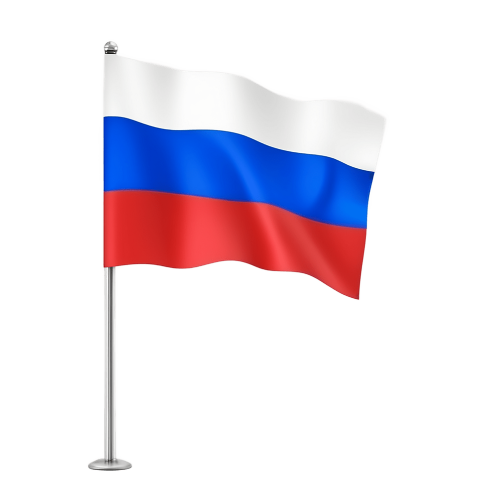 AI Generative waving Russian flag on transparent background PNG image
