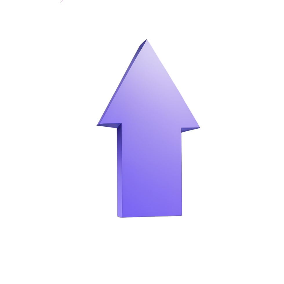 AI Generative 3d graphic of a arrow symbol icon on transparent background PNG image