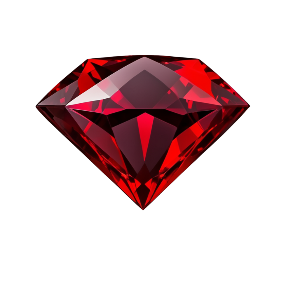 AI Generative red diamond 3d on transparent background PNG image