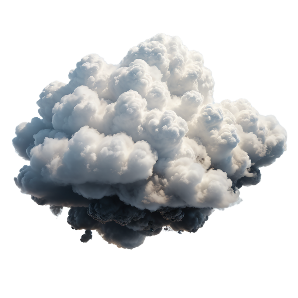 AI Generative cloud 3D icon on transparent background PNG image