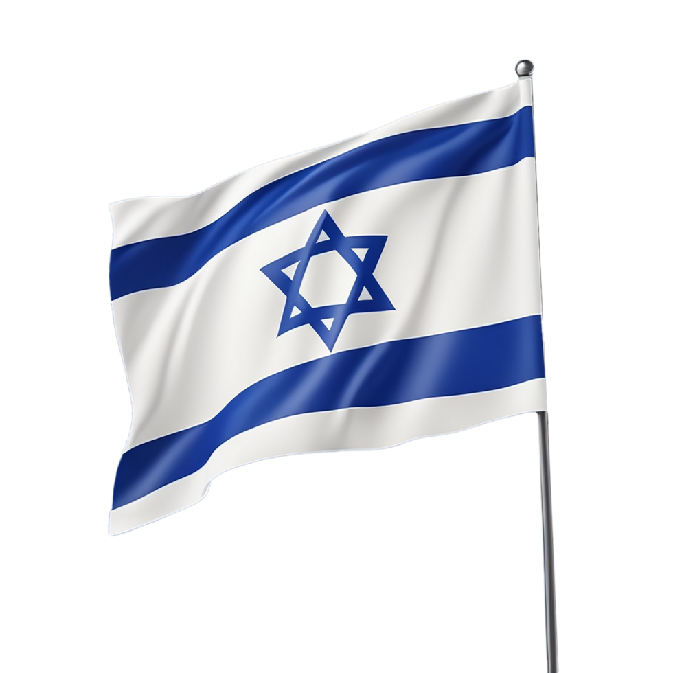 AI Generative waving Israel flag on transparent background PNG image