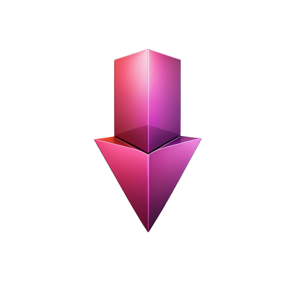 AI Generative 3d graphic of a arrow symbol icon on transparent background PNG image