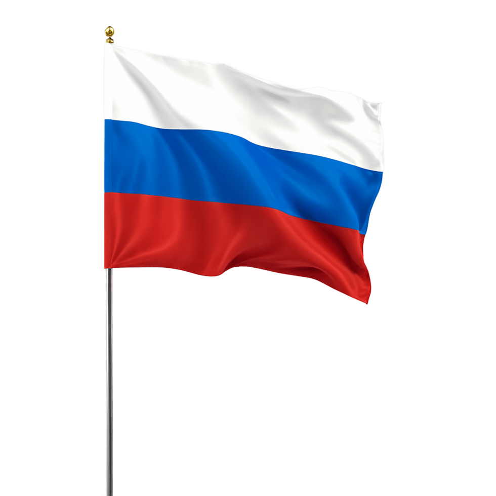 AI Generative waving Russian flag on transparent background PNG image