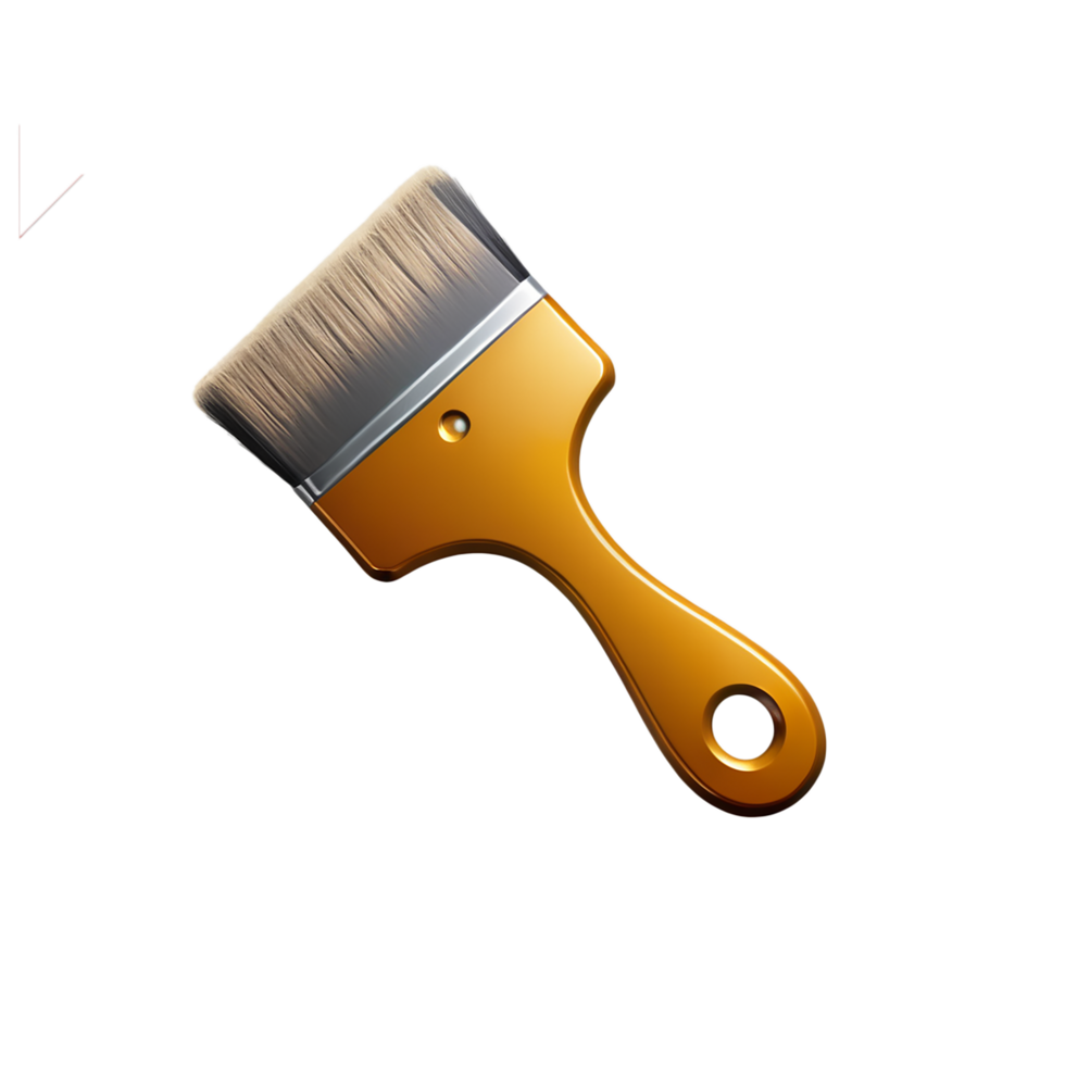 AI Generative paint roller brush 3D icon on transparent background PNG image
