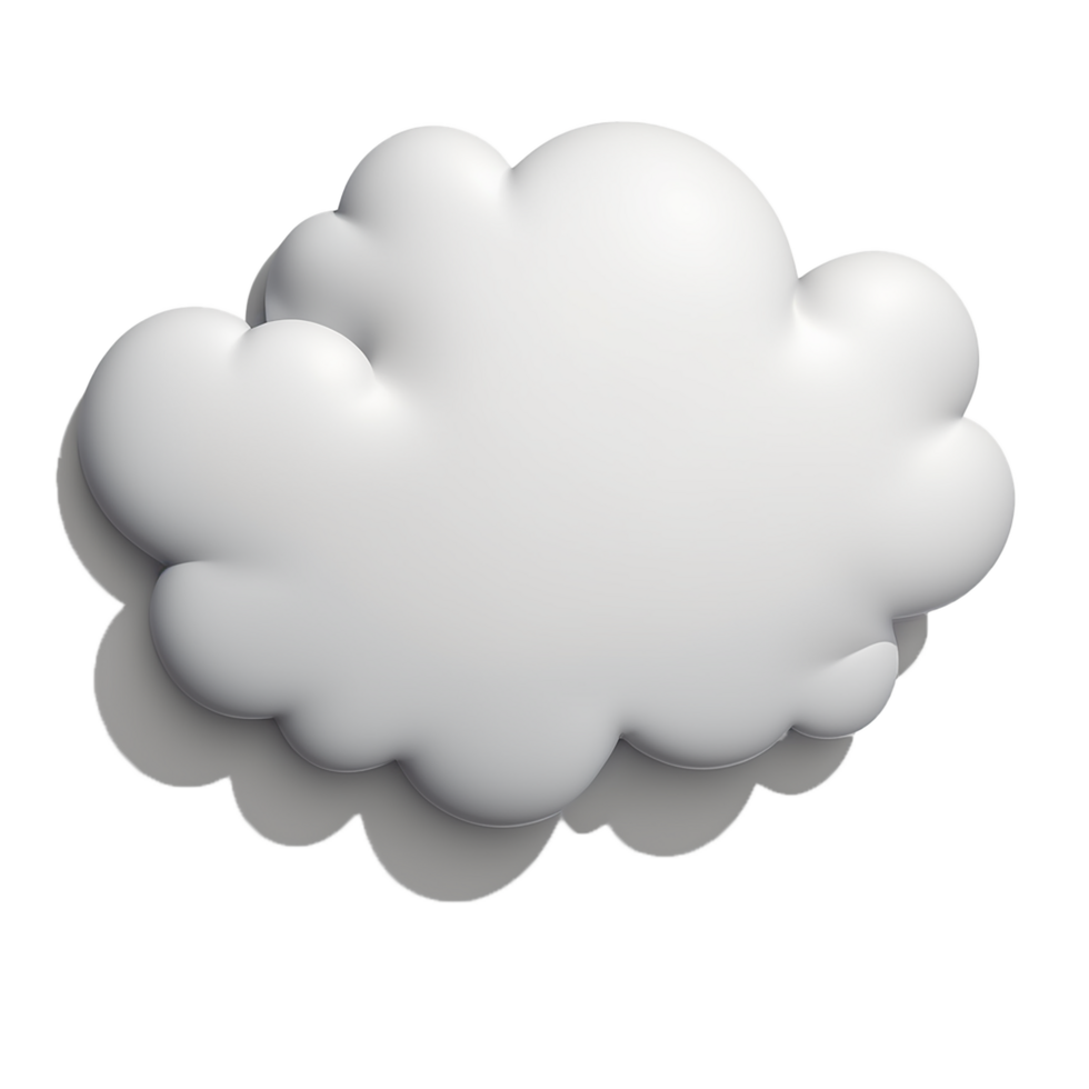 AI Generative cloud 3D icon on transparent background PNG image