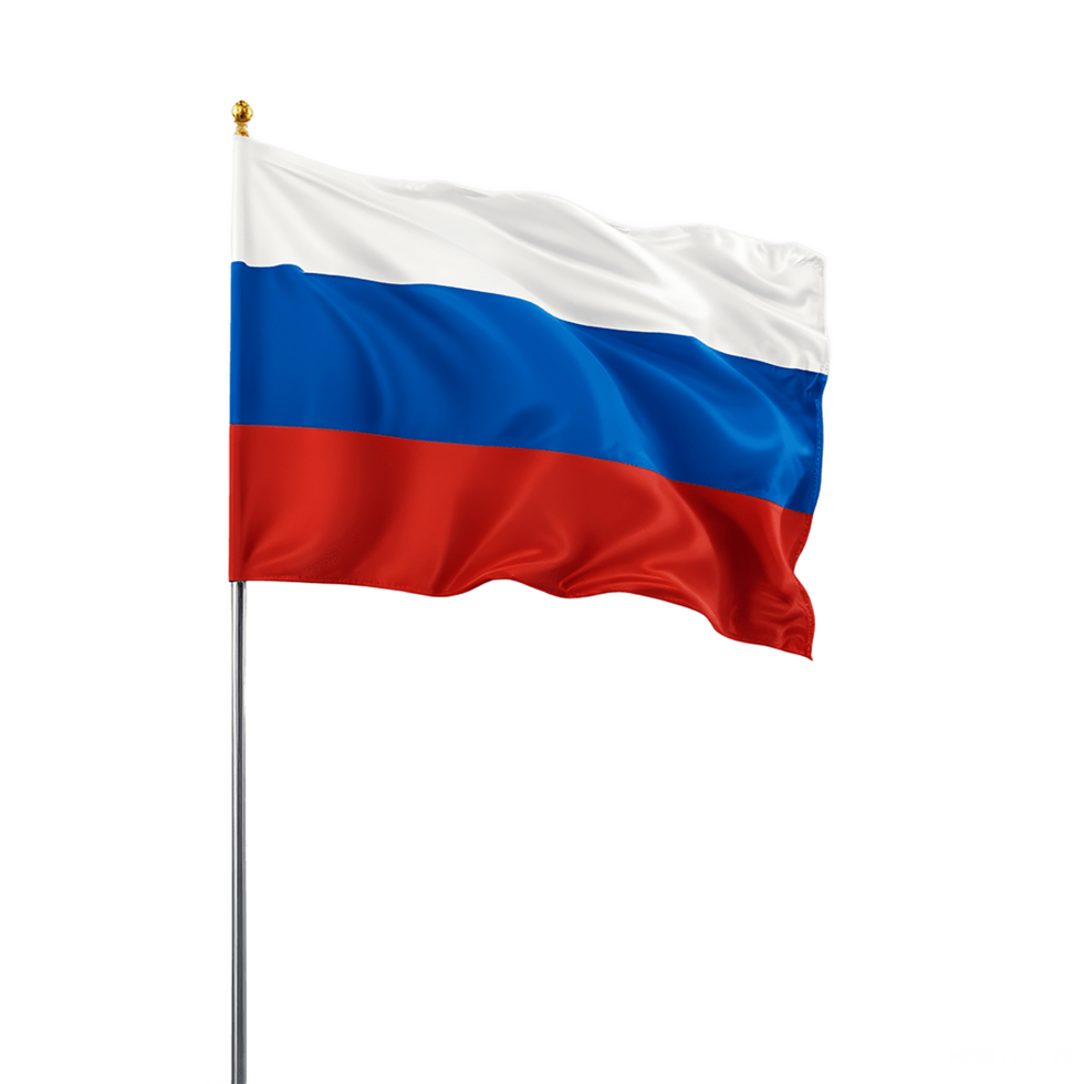 AI Generative waving Russian flag on transparent background PNG image
