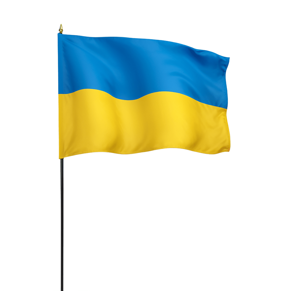 AI Generative waving Ukraine flag on transparent background PNG image