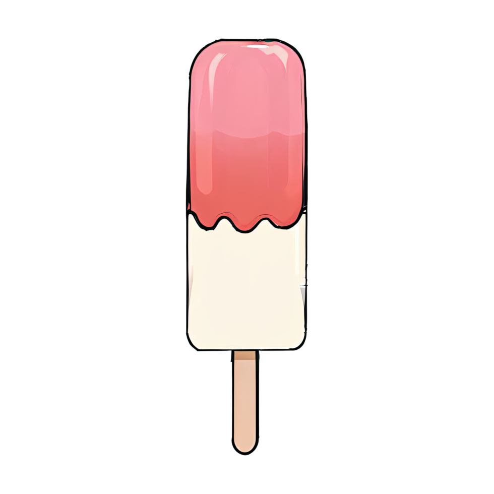 Ice Cream Bar Hand Drawn Cartoon Style Illustration AI Generated png