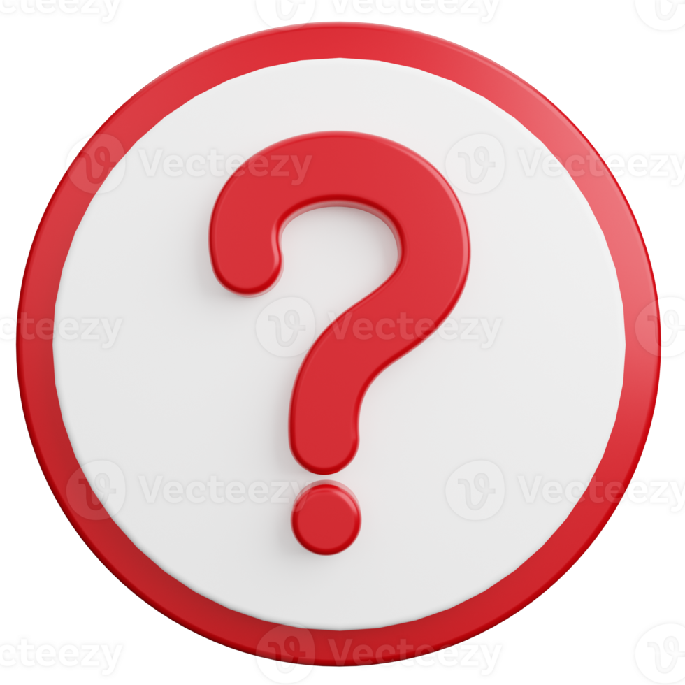 question bouton 3d illustration png