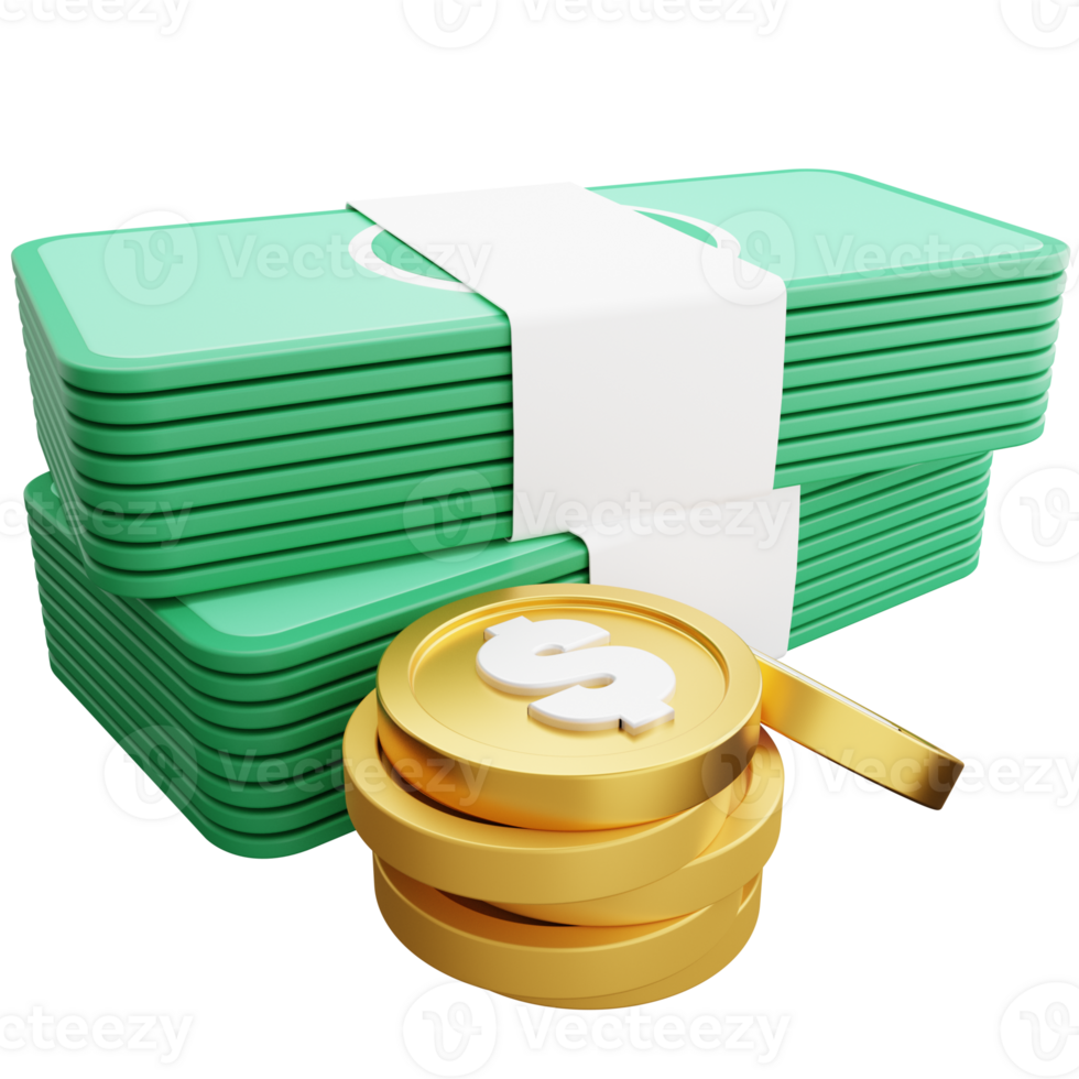 Dollar Coin Money 3D Illustration png