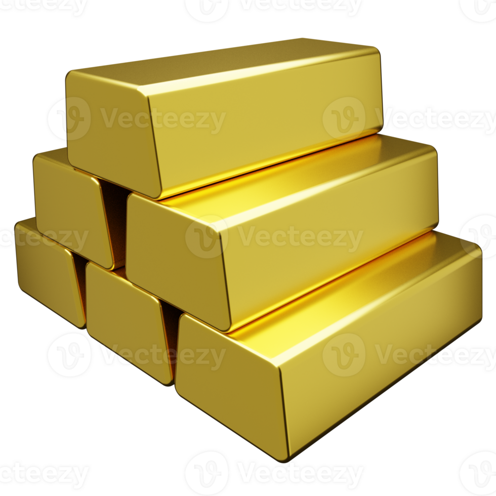 ricchezza Tesoro oro bar 3d illustrazione png