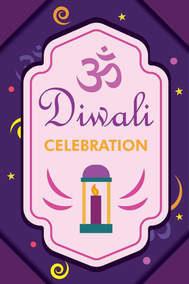 diwali póster tradicional indio celebracion vector ilustración