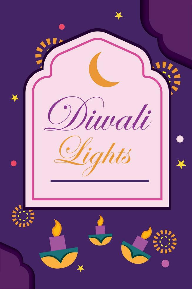 diwali póster tradicional indio celebracion vector ilustración