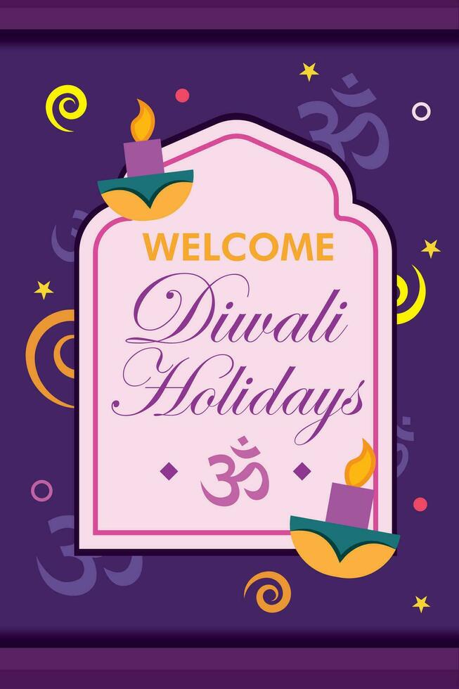 diwali póster tradicional indio celebracion vector ilustración