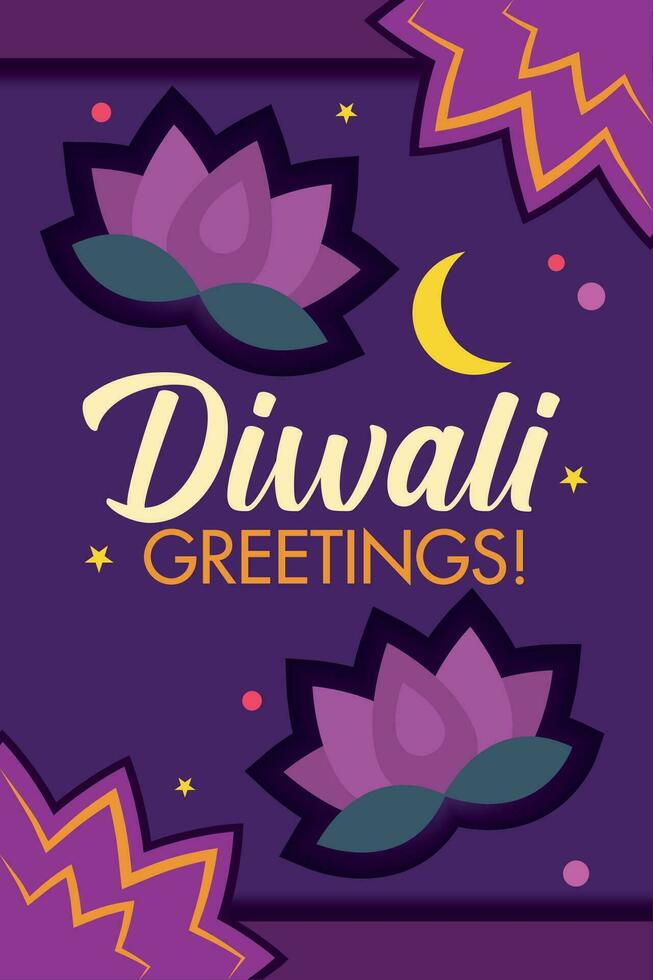 Diwali poster Traditional indian celebration Vector illustration