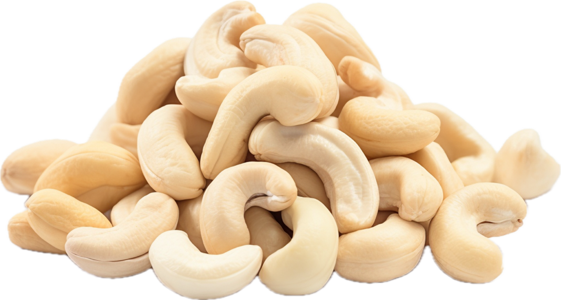 Cashew nuts heap png with AI generated.