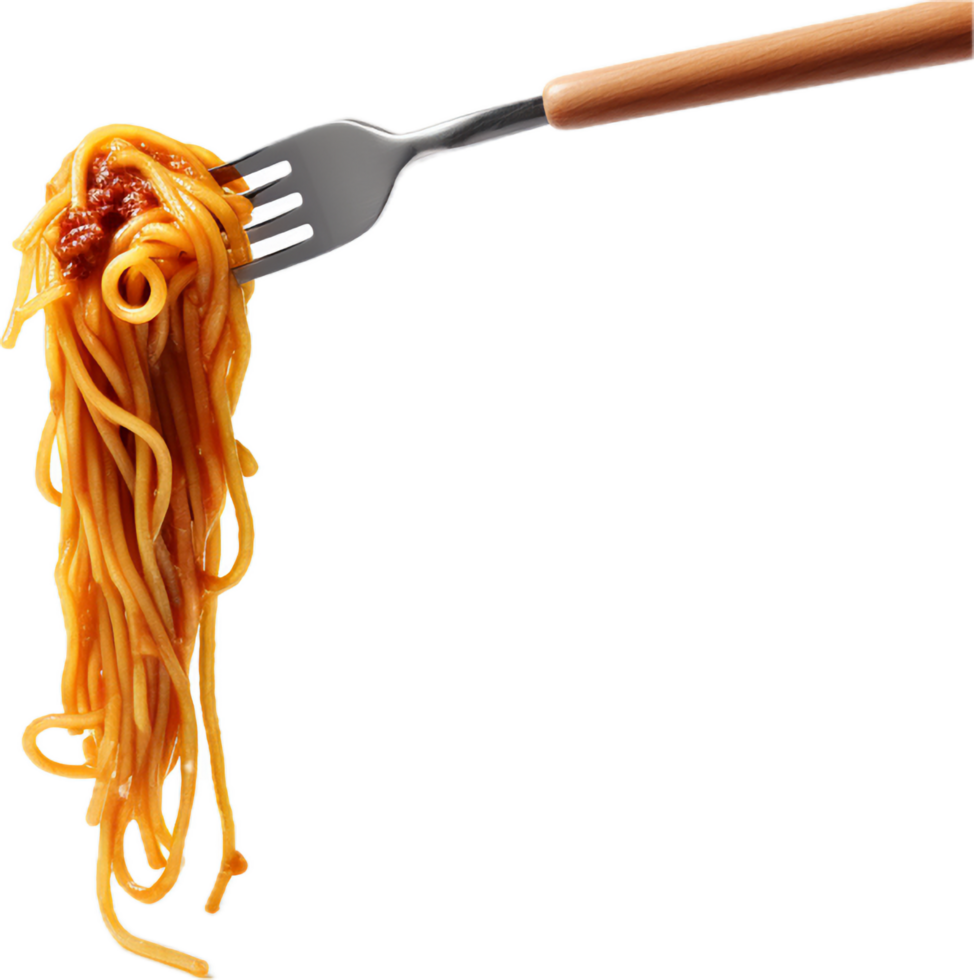 fourchette avec spaghetti png avec ai généré.