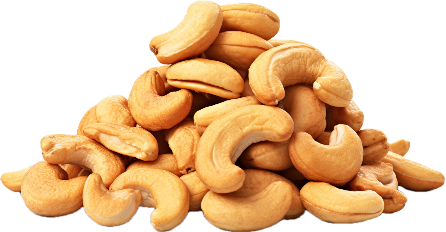 Cashew nuts heap png with AI generated.
