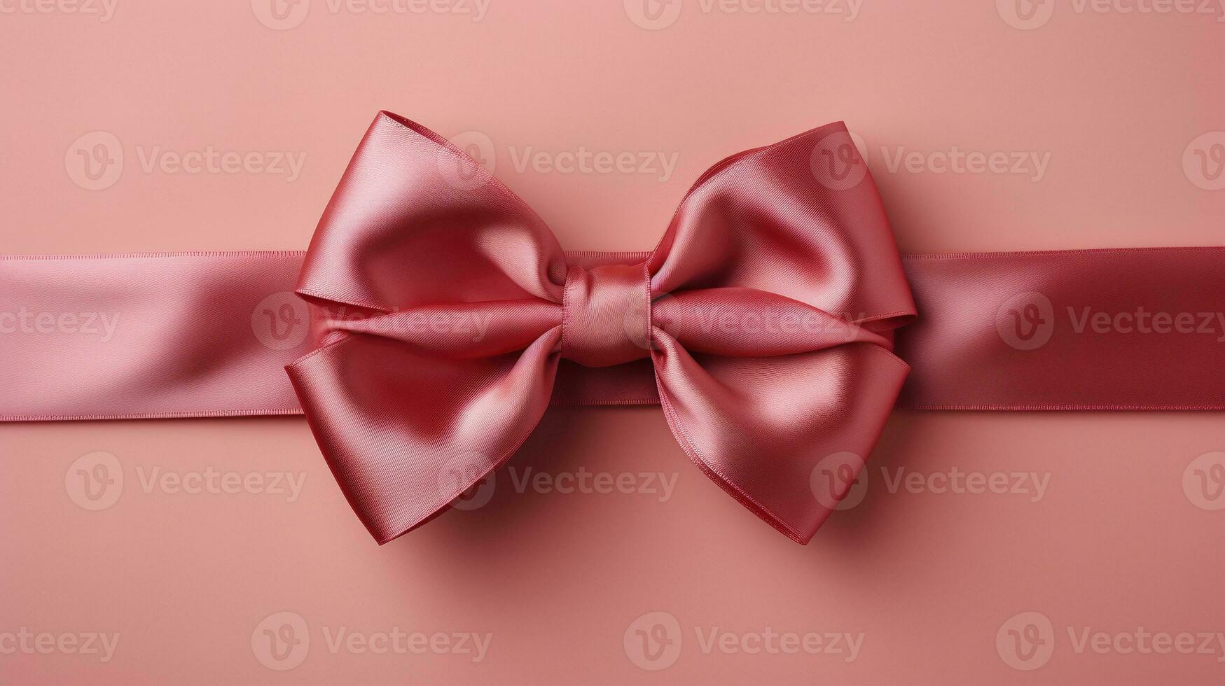 Pink Christmas gift bow ai generated background image photo