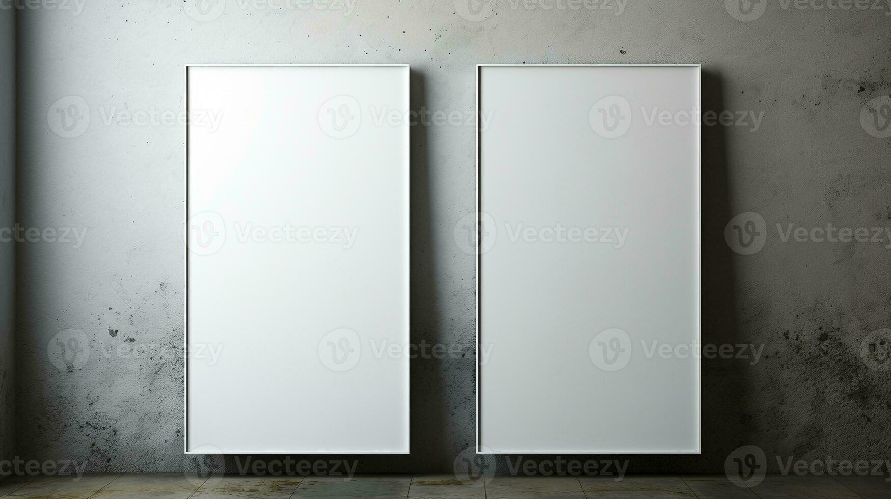 Grey cement shadow vertical 2 frames ai generated frame mockup minimal photo