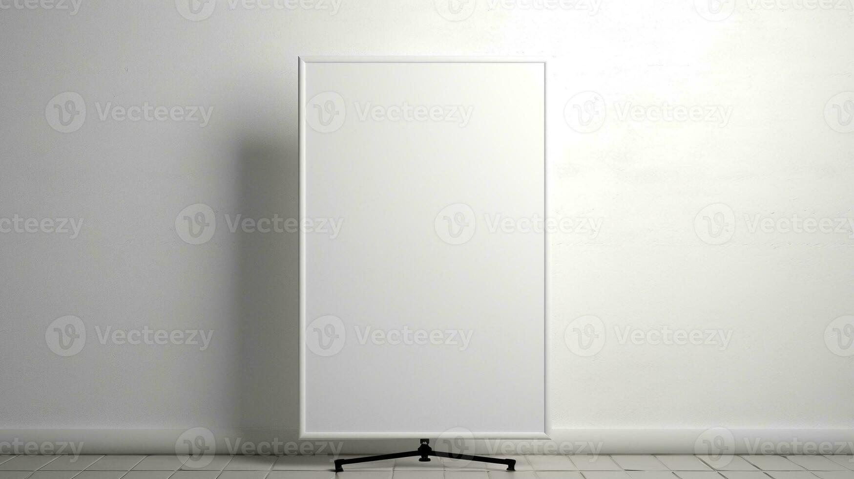 Empty white display stand screen ai generated frame mockup minimal photo